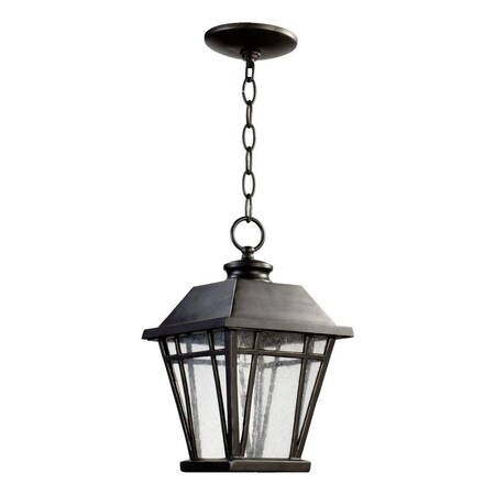 Quorum One Light Old World Clear Seeded Glass Hanging Lantern 765-8-95